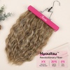 image:imageREECHO Clip in Hair Extensions 4PCS Hair Extensions 14 Short Wavy Invisible Lace Weft Natural Soft Hairpieces for Women  Light Brown with Blonde HighlightsLight Brown with Blonde Highlights
