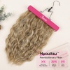 image:imageREECHO Clip in Hair Extensions 4PCS Hair Extensions 14 Short Wavy Invisible Lace Weft Natural Soft Hairpieces for Women  Light Brown with Blonde HighlightsGolden Blonde with Highlights
