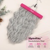 image:imageREECHO Clip in Hair Extensions 4PCS Hair Extensions 14 Short Wavy Invisible Lace Weft Natural Soft Hairpieces for Women  Light Brown with Blonde HighlightsSilver Grey
