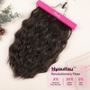 image:imageREECHO Clip in Hair Extensions 4PCS Hair Extensions 14 Short Wavy Invisible Lace Weft Natural Soft Hairpieces for Women  Light Brown with Blonde HighlightsChocolate Brown