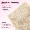 image:imageREECHO Clip in Hair Extensions 4PCS Hair Extensions 14 Short Wavy Invisible Lace Weft Natural Soft Hairpieces for Women  Light Brown with Blonde HighlightsLight Blonde