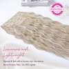image:imageREECHO Clip in Hair Extensions 5PCS 24 Beach Wavy Invisible Lace WeftsAsh Blonde with Highlights