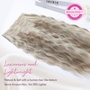 image:imageREECHO Clip in Hair Extensions 5PCS 24 Beach Wavy Invisible Lace WeftsAsh Brown with Platinum Highlights
