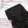 image:imageREECHO Clip in Hair Extensions 5PCS 24 Beach Wavy Invisible Lace WeftsBlack Brown