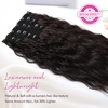 image:imageREECHO Clip in Hair Extensions 5PCS 24 Beach Wavy Invisible Lace WeftsBlack Brown