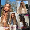 image:imageREECHO Clip in Hair Extensions 5PCS 24 Beach Wavy Invisible Lace WeftsBlack Brown