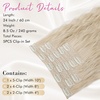 image:imageREECHO Clip in Hair Extensions 5PCS 24 Beach Wavy Invisible Lace WeftsBlonde