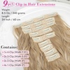 image:imageREECHO Clip in Hair Extensions 5PCS 24 Beach Wavy Invisible Lace WeftsChampagne Blonde