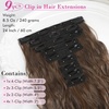 image:imageREECHO Clip in Hair Extensions 5PCS 24 Beach Wavy Invisible Lace WeftsChestnut Brown