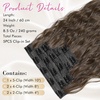 image:imageREECHO Clip in Hair Extensions 5PCS 24 Beach Wavy Invisible Lace WeftsChocolate Brown