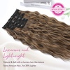image:imageREECHO Clip in Hair Extensions 5PCS 24 Beach Wavy Invisible Lace WeftsChocolate Brown with Blonde Highlights