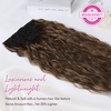 image:imageREECHO Clip in Hair Extensions 5PCS 24 Beach Wavy Invisible Lace WeftsChocolate Brown with Golden Highlights