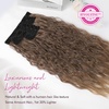 image:imageREECHO Clip in Hair Extensions 5PCS 24 Beach Wavy Invisible Lace WeftsDark Ash Blonde with Golden Ends
