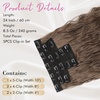 image:imageREECHO Clip in Hair Extensions 5PCS 24 Beach Wavy Invisible Lace WeftsDark Ash Blonde with Golden Ends