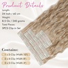 image:imageREECHO Clip in Hair Extensions 5PCS 24 Beach Wavy Invisible Lace WeftsDark Blonde with Light Ends