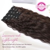 image:imageREECHO Clip in Hair Extensions 5PCS 24 Beach Wavy Invisible Lace WeftsDark Brown