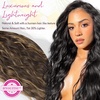 image:imageREECHO Clip in Hair Extensions 5PCS 24 Beach Wavy Invisible Lace WeftsDark Brown with Highlights