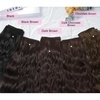 image:imageREECHO Clip in Hair Extensions 5PCS 24 Beach Wavy Invisible Lace WeftsDark Brown with Highlights