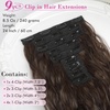 image:imageREECHO Clip in Hair Extensions 5PCS 24 Beach Wavy Invisible Lace WeftsDark Chocolate Brown