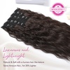 image:imageREECHO Clip in Hair Extensions 5PCS 24 Beach Wavy Invisible Lace WeftsDark Chocolate Brown