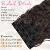 image:imageREECHO Clip in Hair Extensions 5PCS 24 Beach Wavy Invisible Lace WeftsDark Chocolate Brown