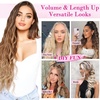 image:imageREECHO Clip in Hair Extensions 5PCS 24 Beach Wavy Invisible Lace WeftsDark Chocolate Brown