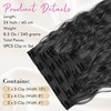 image:imageREECHO Clip in Hair Extensions 5PCS 24 Beach Wavy Invisible Lace WeftsJet Black