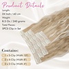 image:imageREECHO Clip in Hair Extensions 5PCS 24 Beach Wavy Invisible Lace WeftsMedium Blonde with Highlights