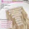 image:imageREECHO Clip in Hair Extensions 5PCS 24 Beach Wavy Invisible Lace WeftsMedium Blonde with Highlights