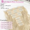 image:imageREECHO Clip in Hair Extensions 5PCS 24 Beach Wavy Invisible Lace WeftsNatural Blonde