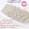image:imageREECHO Clip in Hair Extensions 5PCS 24 Beach Wavy Invisible Lace WeftsPlatinum Blonde
