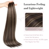 image:imageREECHO Clip in Hair Extensions Hair Extensions Thick Long Lace Weft Lightweight Synthetic Hairpieces for Women 24 Inch240 GramPack of 5 Chocolate Brown with Golden Blonde HighlightsDark Brown with Highlights