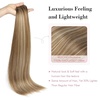 image:imageREECHO Clip in Hair Extensions Hair Extensions Thick Long Lace Weft Lightweight Synthetic Hairpieces for Women 24 Inch240 GramPack of 5 Chocolate Brown with Golden Blonde HighlightsDark Blonde with Light Blonde Highlights