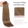 image:imageREECHO Clip in Hair Extensions Hair Extensions Thick Long Lace Weft Lightweight Synthetic Hairpieces for Women 24 Inch240 GramPack of 5 Chocolate Brown with Golden Blonde HighlightsLight Chestnut Brown