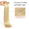 image:imageREECHO Clip in Hair Extensions Hair Extensions Thick Long Lace Weft Lightweight Synthetic Hairpieces for Women 24 Inch240 GramPack of 5 Chocolate Brown with Golden Blonde HighlightsGolden with Highlights