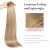 image:imageREECHO Clip in Hair Extensions Hair Extensions Thick Long Lace Weft Lightweight Synthetic Hairpieces for Women 24 Inch240 GramPack of 5 Chocolate Brown with Golden Blonde HighlightsDark Blonde with Highlights