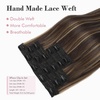 image:imageREECHO Clip in Hair Extensions Hair Extensions Thick Long Lace Weft Lightweight Synthetic Hairpieces for Women 24 Inch240 GramPack of 5 Chocolate Brown with Golden Blonde HighlightsDark Brown with Highlights