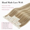 image:imageREECHO Clip in Hair Extensions Hair Extensions Thick Long Lace Weft Lightweight Synthetic Hairpieces for Women 24 Inch240 GramPack of 5 Chocolate Brown with Golden Blonde HighlightsWalnut Brown with Blonde Highlights