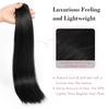 image:imageREECHO Clip in Hair Extensions Hair Extensions Thick Long Lace Weft Lightweight Synthetic Hairpieces for Women 24 Inch240 GramPack of 5 Chocolate Brown with Golden Blonde HighlightsBlack