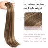 image:imageREECHO Clip in Hair Extensions Hair Extensions Thick Long Lace Weft Lightweight Synthetic Hairpieces for Women 24 Inch240 GramPack of 5 Chocolate Brown with Golden Blonde HighlightsChocolate Brown with Golden Blonde Highlights