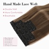 image:imageREECHO Clip in Hair Extensions Hair Extensions Thick Long Lace Weft Lightweight Synthetic Hairpieces for Women 24 Inch240 GramPack of 5 Chocolate Brown with Golden Blonde HighlightsChocolate Brown with Highlights