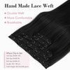 image:imageREECHO Clip in Hair Extensions Hair Extensions Thick Long Lace Weft Lightweight Synthetic Hairpieces for Women 24 Inch240 GramPack of 5 Chocolate Brown with Golden Blonde HighlightsBlack