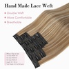 image:imageREECHO Clip in Hair Extensions Hair Extensions Thick Long Lace Weft Lightweight Synthetic Hairpieces for Women 24 Inch240 GramPack of 5 Chocolate Brown with Golden Blonde HighlightsDark Blonde with Light Blonde Highlights