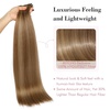 image:imageREECHO Clip in Hair Extensions Hair Extensions Thick Long Lace Weft Lightweight Synthetic Hairpieces for Women 24 Inch240 GramPack of 5 Chocolate Brown with Golden Blonde HighlightsLight Brown with Highlights