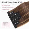 image:imageREECHO Clip in Hair Extensions Hair Extensions Thick Long Lace Weft Lightweight Synthetic Hairpieces for Women 24 Inch240 GramPack of 5 Chocolate Brown with Golden Blonde HighlightsMedium Brown with Blonde Highlights