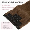 image:imageREECHO Clip in Hair Extensions Hair Extensions Thick Long Lace Weft Lightweight Synthetic Hairpieces for Women 24 Inch240 GramPack of 5 Chocolate Brown with Golden Blonde HighlightsChestnut Brown