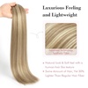 image:imageREECHO Clip in Hair Extensions Hair Extensions Thick Long Lace Weft Lightweight Synthetic Hairpieces for Women 24 Inch240 GramPack of 5 Chocolate Brown with Golden Blonde HighlightsWalnut Brown with Blonde Highlights