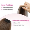 image:imageREECHO Clip in Hair Volumizer 2PCS 12 inch Short Thick Clip in Hairpieces Adding Extra Volume Hair Extensions for Women  Dark Brown with HighlightsChestnut Brown
