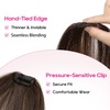 image:imageREECHO Clip in Hair Volumizer 2PCS 12 inch Short Thick Clip in Hairpieces Adding Extra Volume Hair Extensions for Women  Dark Brown with HighlightsDark Brown with Highlights