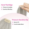 image:imageREECHO Clip in Hair Volumizer 2PCS 12 inch Short Thick Clip in Hairpieces Adding Extra Volume Hair Extensions for Women  Dark Brown with HighlightsGrey